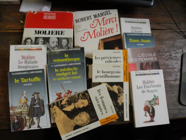 lot de 13 livres de et sur molière