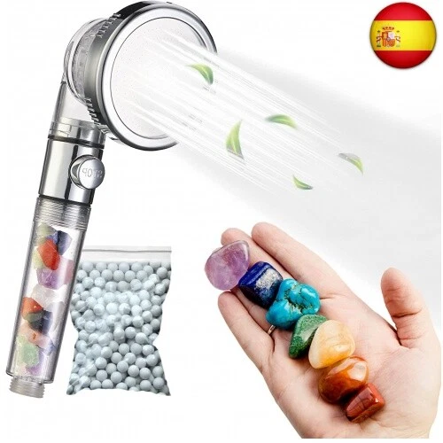 Alcachofa de ducha anti cal piedra natural | Cabezal de ducha con beneficios