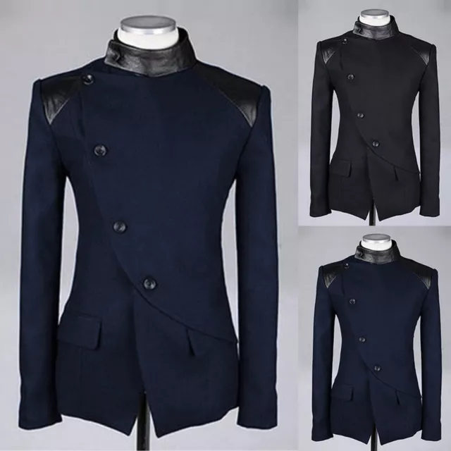 Men‘s Steampunk Vintage Jacket Gothic Victorian Frock Coat Uniform Tailcoat