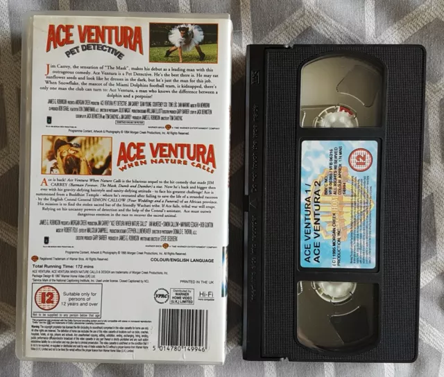 ACE VENTURA PET DETECTIVE + WHEN NATURE CALLS (VHS) Jim Carrey ...