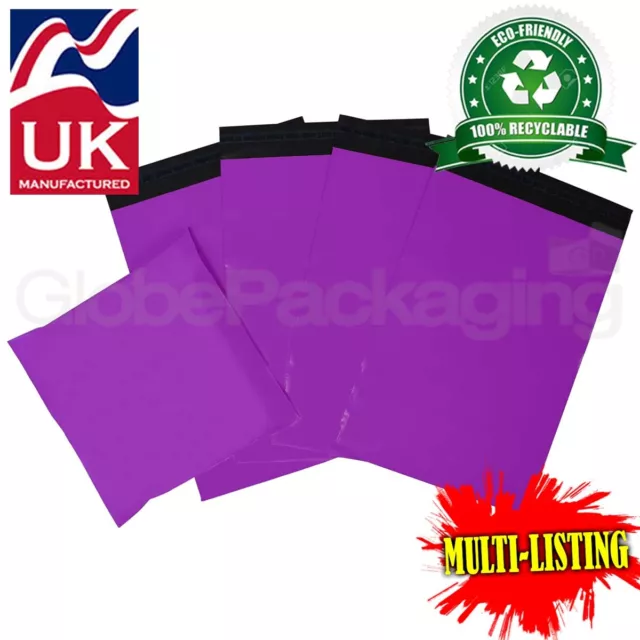 Strong Purple Postal Plastic Postage Poly Mailing Bags Mailers *All Sizes/Qty's*