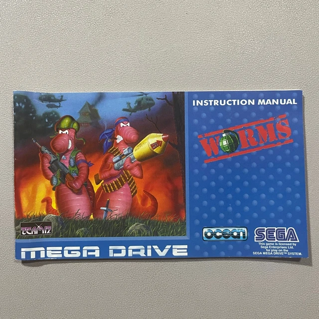 🕹️ Worms (SEGA Megadrive PAL Manual only) ** No Game or Box **