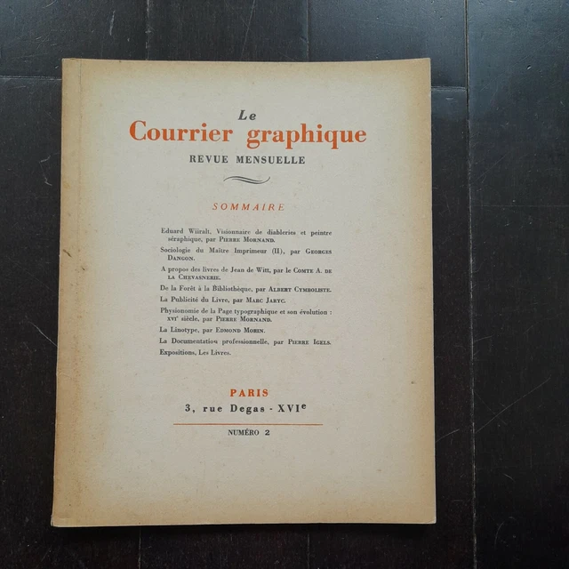 Le Courrier Graphique Revue Des Arts Graphiques N° 2  1937