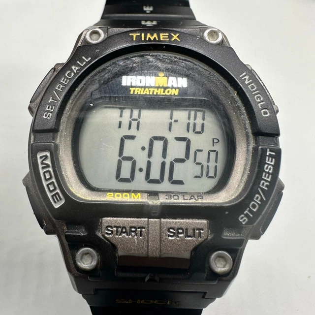 TIMEX IRONMAN TRIATHLON Shock Digital Watch Men Black WR 200M New