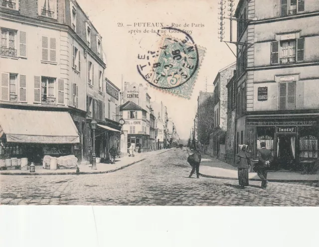 CPA Puteaux Rue de Paris pres de la Rue Godefroy