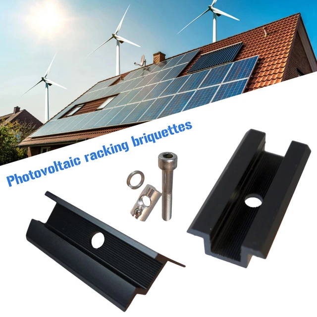 Pinza central pinza final juego completo de fijación módulos fotovoltaicos solar PV ALUMINIO