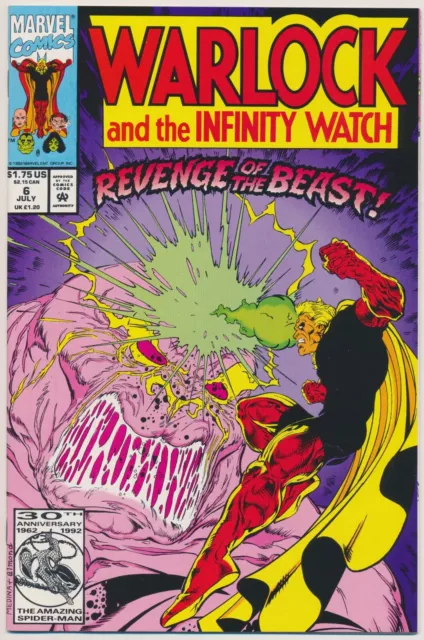 Warlock and the Infinity Watch #6 Comic Book - Marvel Comics!  Color Variant