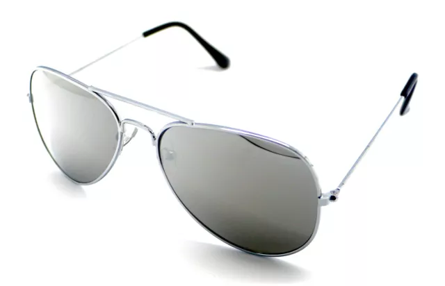 PT Gafas de Sol Aviador Hombre Mujer Sunglasses UV400 Espejo Plata