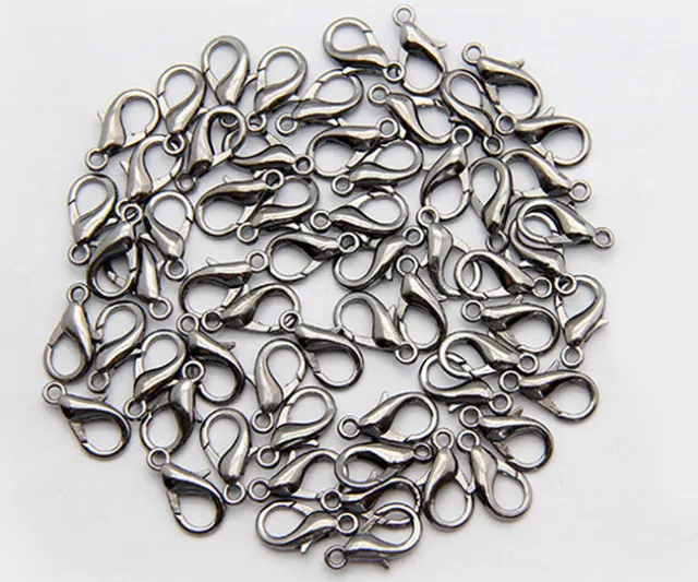 25PCS Lobster Claw Clasps Hooks Gold/Silver/Bronze/Black 10/12/14/16/18/21mm