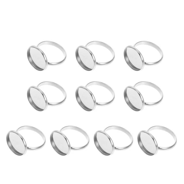 10 piezas Base Blanco Bisel Ajustable Soporte Inferior Plano Ovalado