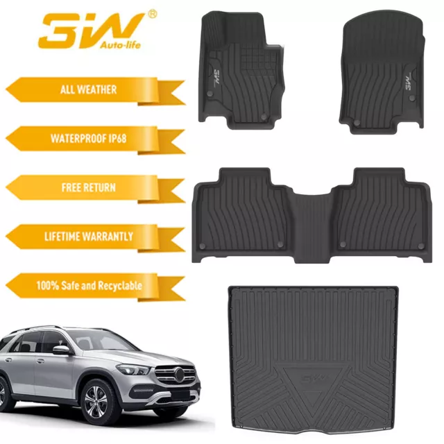 3W CAR FLOOR Mats Liner for 20202024 MercedesBenz GLE SUV Luxury