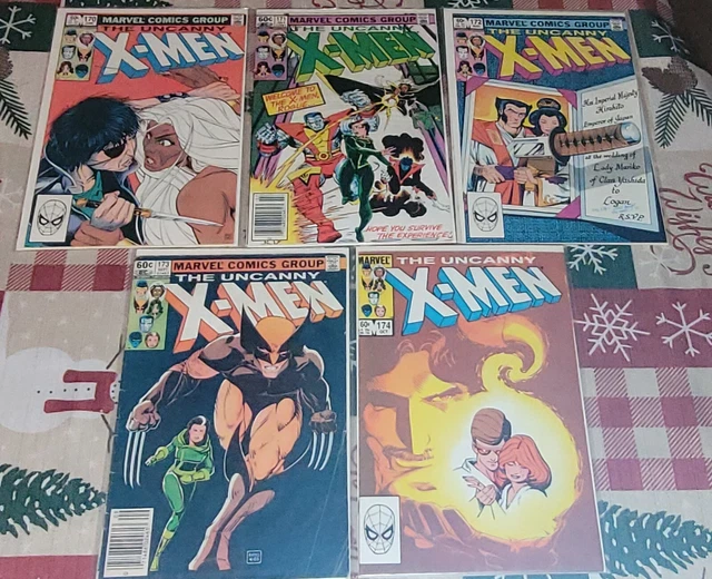 Uncanny X-Men #170, 171, 172, 173, 174 F/VF avg.  (1982) 5 book lot.