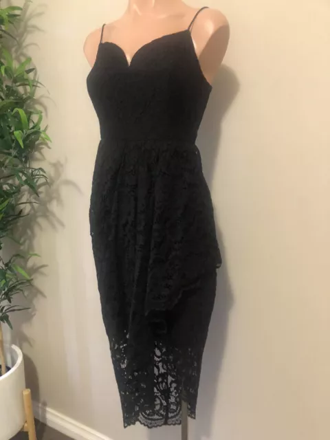FOREVER NEW | Black Lace Cocktail Evening Wedding Party Dress | SZ 8