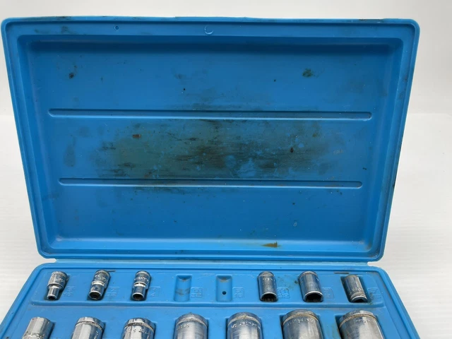 Kraeuter USA  3/8 Ratchet Socket Tool Set 21 Piece Set SAE Made USA *Missing 2* 9