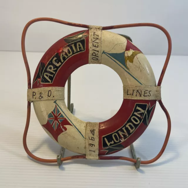 Original Souvenir - P&O Cruise Life Ring Buoy - Arcadia London 1964 Orient Lines