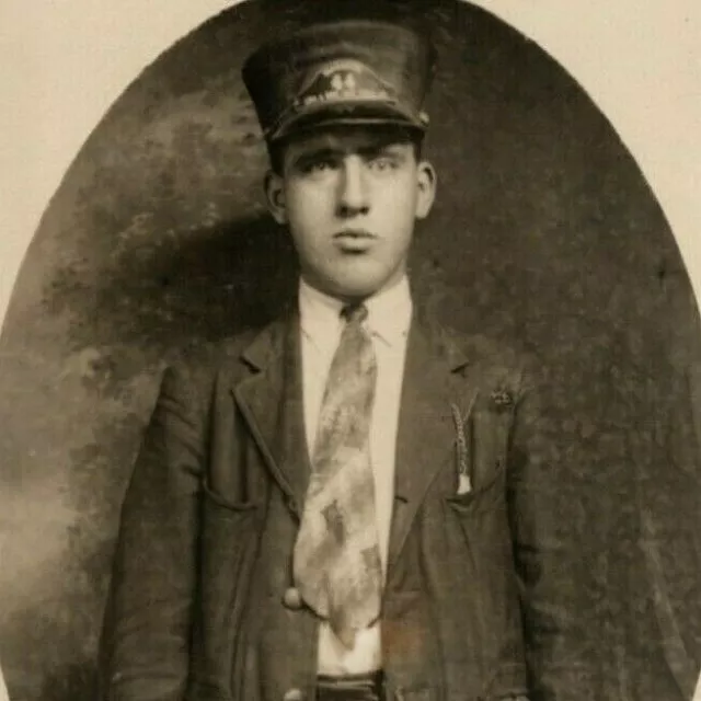 1913 Train Conductor Milwaukee Chicago St Pail Railway RR RPPC Real Photo