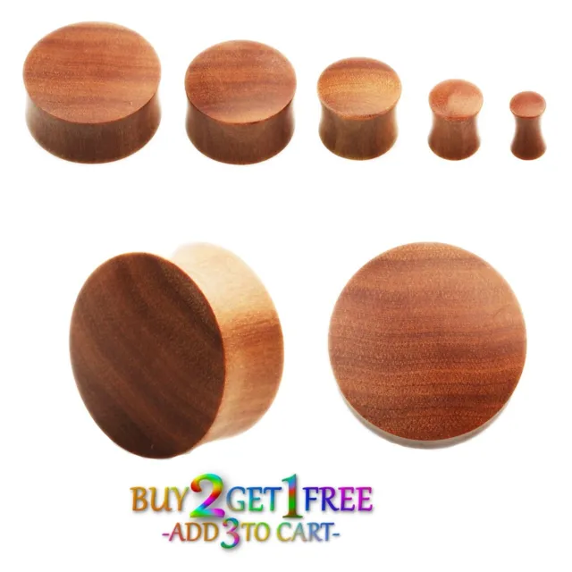 Pair 8g-30mm SAWO WOOD PLUGS Double Flare Gauges Tunnels Organic Ear Convex 1130