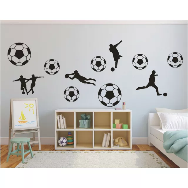 Wandtattoo Fußball Set 11 teilig Spieler Wandsticker Wandaufkleber Kinderzimmer