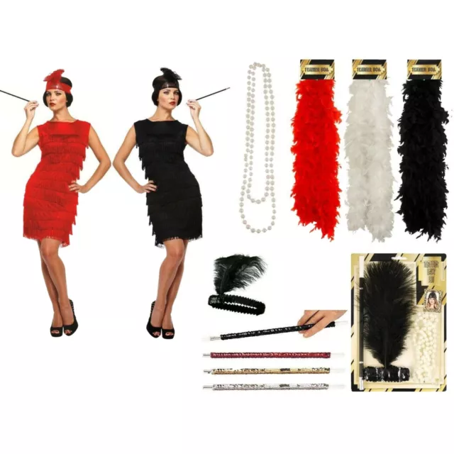 1920s - 20s Flapper Ladies Fancy Dress Costume Accessory Charleston Party Lot