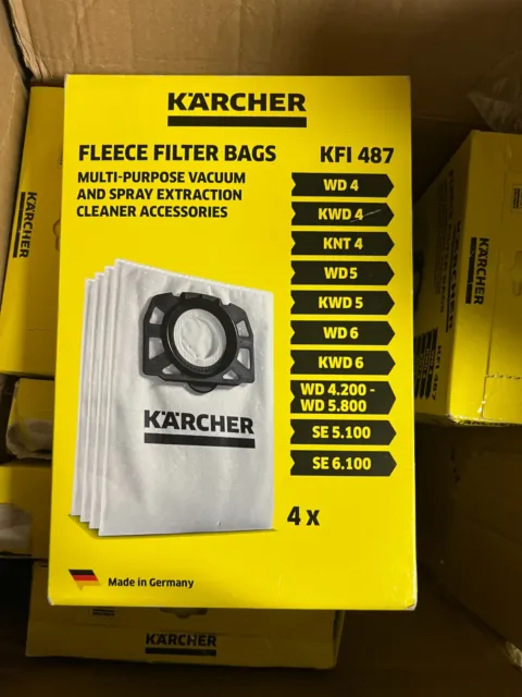 Bolsas de filtro de lana Karcher KFI 487 (Paquete 4) KAR28630060