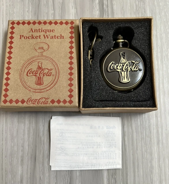 Coca Cola Antique Pocket Watch Bronze Japan Promo circa 2002 NEW Never Used MINT