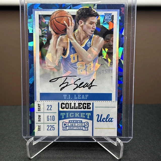 2017 Contenders Draft Picks: T.J. Leaf Cracked Ice College Ticket No. 63 02/23