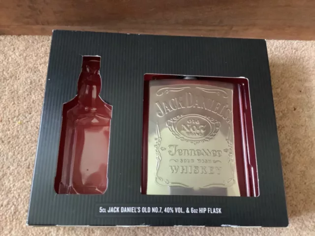 Jack Daniels hip flask 6oz stainless steel Old No.7 Brand