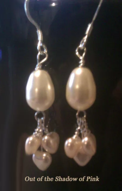 Pearls and Hearts Bridal Party Earrings made w/Swarovski - Free Shipping