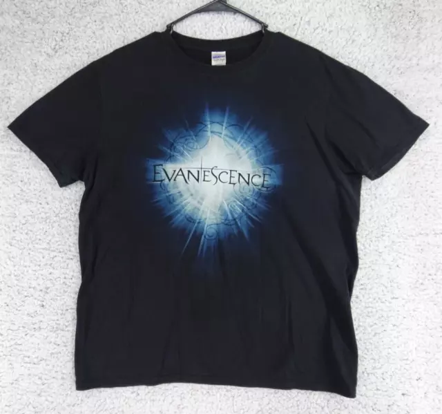 Evanescence Concert Tour Dates 2012 Double Sided Black T Shirt Men's Size Large