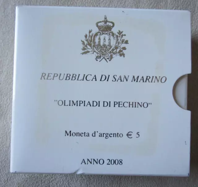 5 Euro San Marino 2008 - Argento - Olimpiadi Di Pechino
