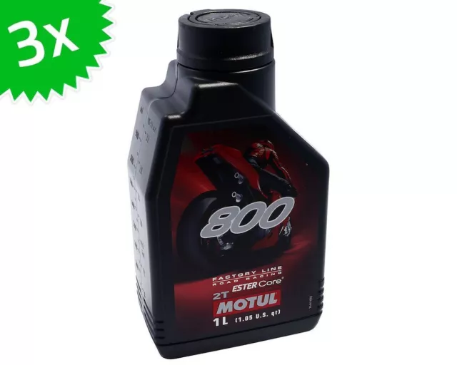 Huile moteur MOTUL 2T 800 Road Factory Line 2 temps 3 litres (3x1L)