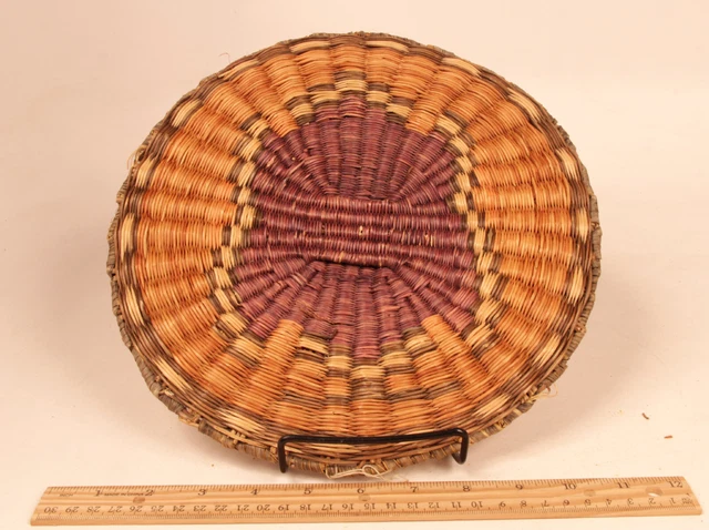 Antique Hopi Wicker Basketry Plaque 11" c.1910s