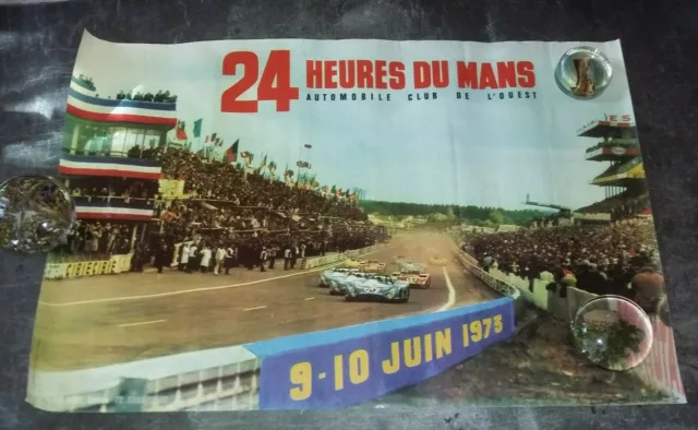 AFFICHE OFFICIEL 24H DU MANS Le Mans 24 Hours POSTER - ACO - 1973 - 40 X 60 cm