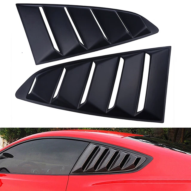 For 2015-2021 Ford Mustang Gloss Black Side Vent Window 1/4 Quarter Scoop Louver