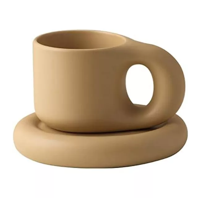 Tasse en CéRamique Tasse à Café PoteléE Tasse à Thé Mignonne avec Soucoupe 1086