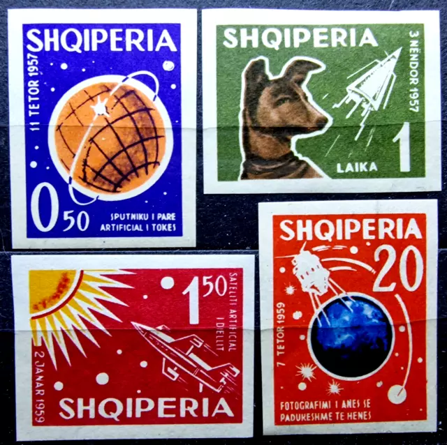 Albania imperf 1962 - Russia USSR Space - MNH - Sc $65.00 - First Dog Cosmonaut