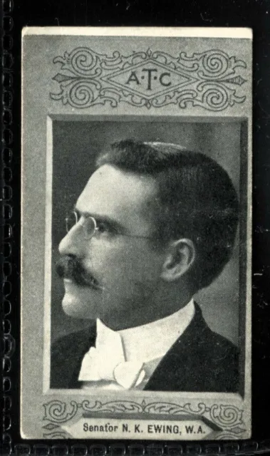 American Tobacco Card, AUSTRALIAN PARLIAMENT, 1901, Senator N K Ewing, WA