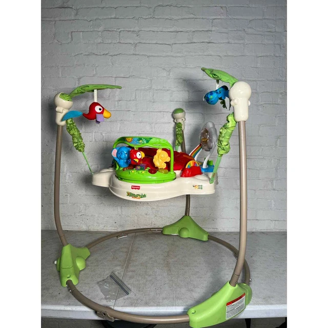 Fisher-Price Baby Bouncer Rainforest Jumperoo Activity Center w Music & Toys
