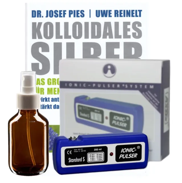 Ionic-Pulser® Standard S - Silbergenerator kolloidales Silber + Buch + Flasche