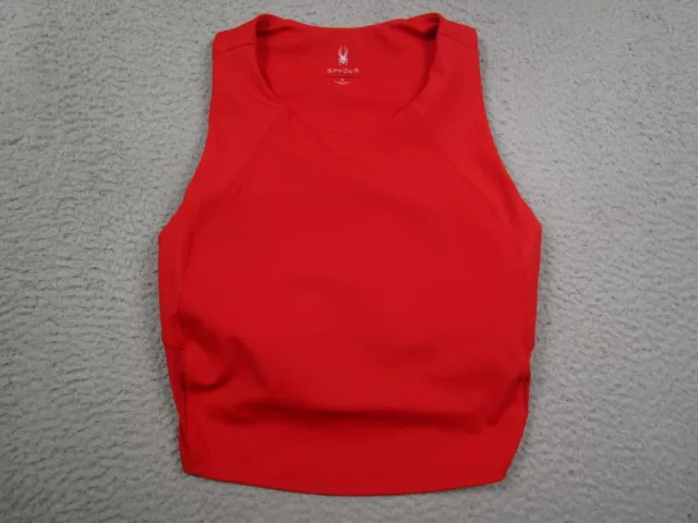 Spyder Tank Womens Medium Red Activewear Padded Bra Sleeveless