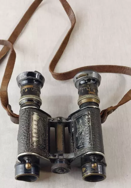 Ancienne paire de jumelles d'officier, Huet Paris, extra lumineuses 7x, WW1