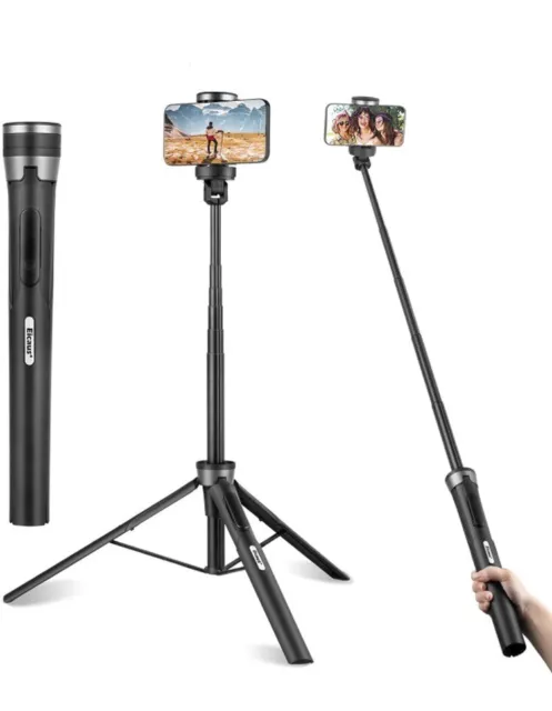 Eicaus 60” Selfie Stick Tripod With Wireless Remote , Cellphone Stand For Video