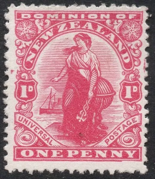 N7 : 1925 1d DOMINION ; JONES CHALKY PAPER WHITE GUM  ; MINT, V. LIGHTLY HINGED