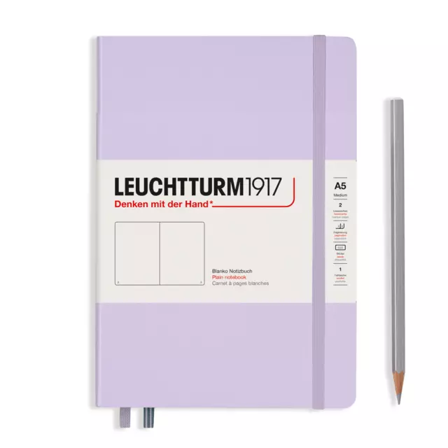 Notebook Medium A5 Hardcover, Bianco 249 Pag Lilac | Leuchtturm 1917