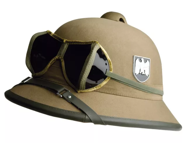 Mil-Tec AK Tropenhelm mit Brille (Repro) Afrikakorps Dekohelm Dekoration