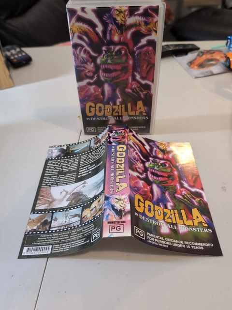 GODZILLA DESTROY ALL Monsters VHS RARE VERSION + Extra Slip Cover! $27. ...