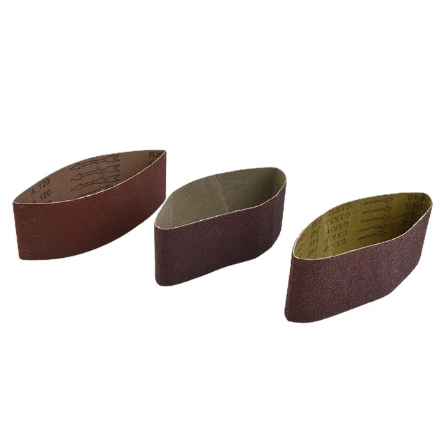 3pcs 76x533mm Sanding Belts Alumina Abrasive Sandpaper Sheets 40-120Grit Tool