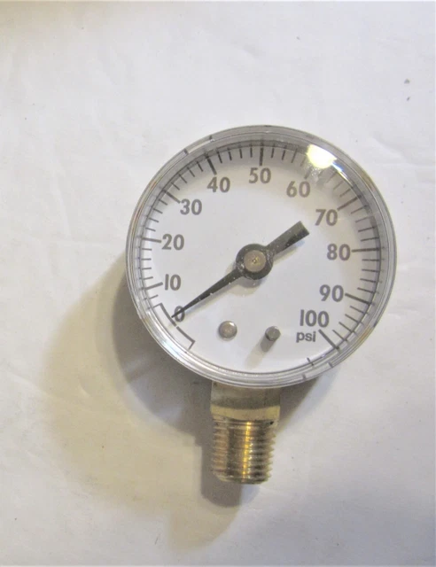 Medidor de presión 100 PSI, Ashcroft 20W 1005, 2"" 1/4 NPT, 0/100PSI, nuevo