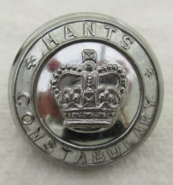 OBSOLETE British:"HANTS CONSTABULARY BUTTON" (Large, 24mm, 1950s-1960s Era)