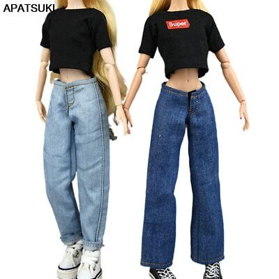Fashion Jeans Harem Flare Pants For 11.5" Doll Clothes Outfits Trousers 1/6 Toys
